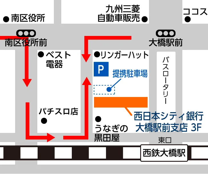 ローン福岡南営業室アクセスマップ