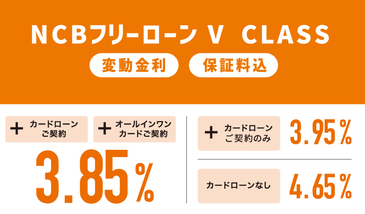 NCBフリーローン V CLASS 最優遇金利3.7%