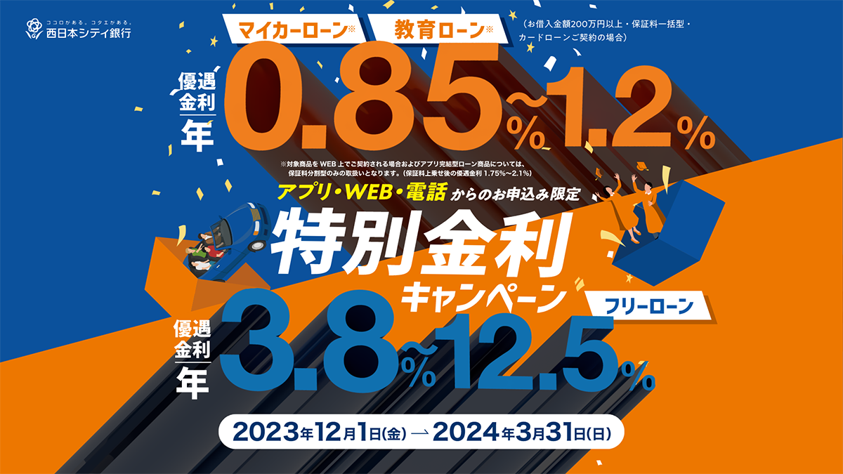 ローン特別金利 キャンペーン | かりる | 西日本シティ銀行